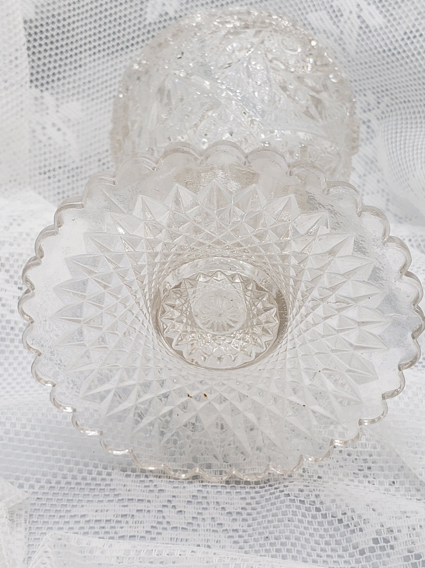 Rare Unique Find - Crystal Pressed Glass Vase