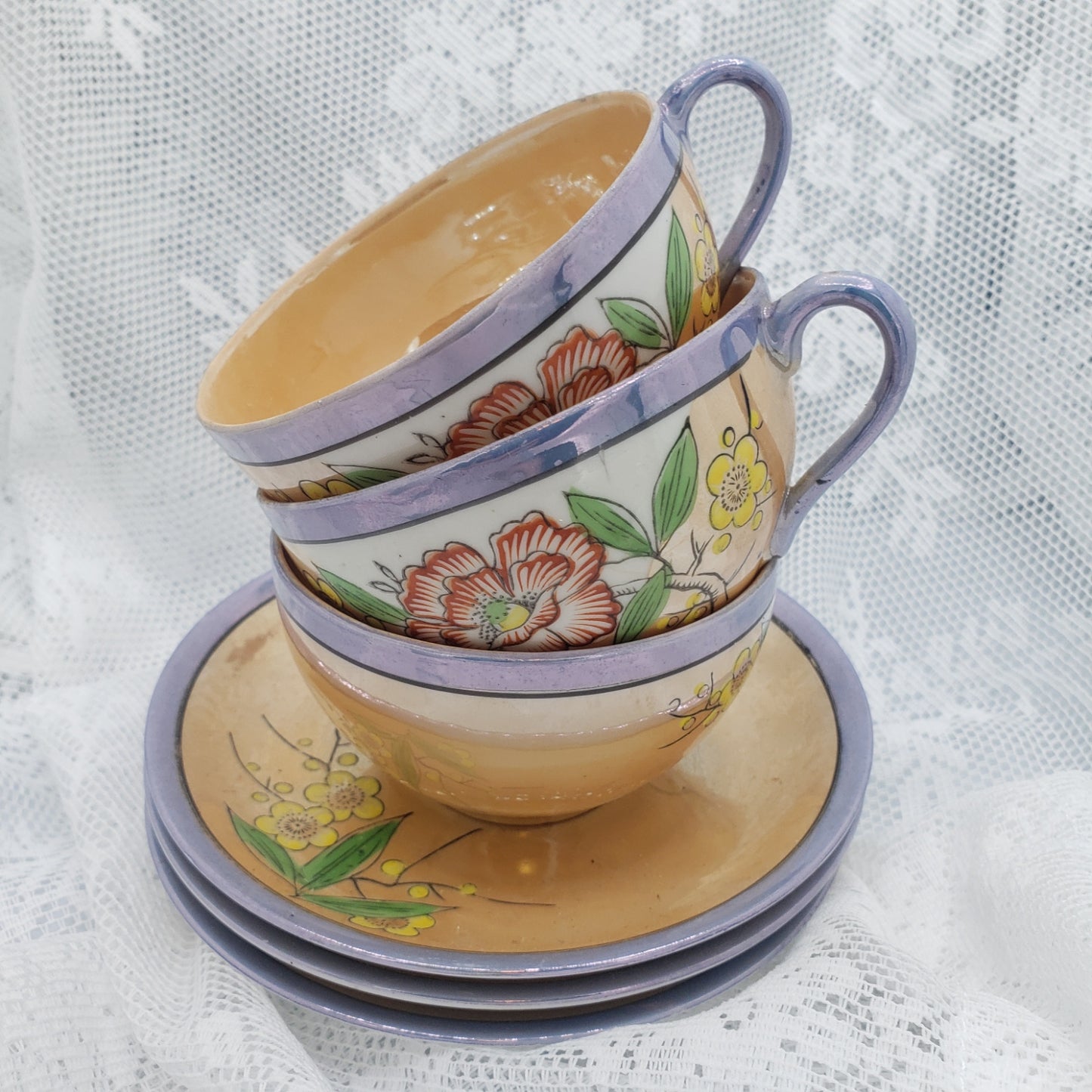 Lustreware Tea Cups - 3