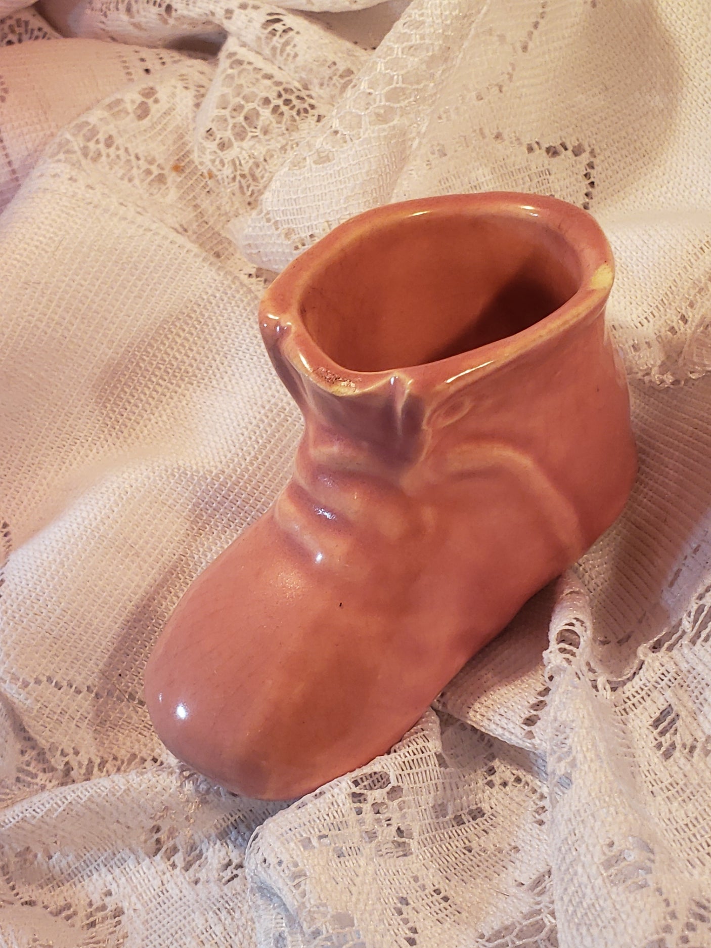Vintage Baby Shoe - Small Planter - Girl
