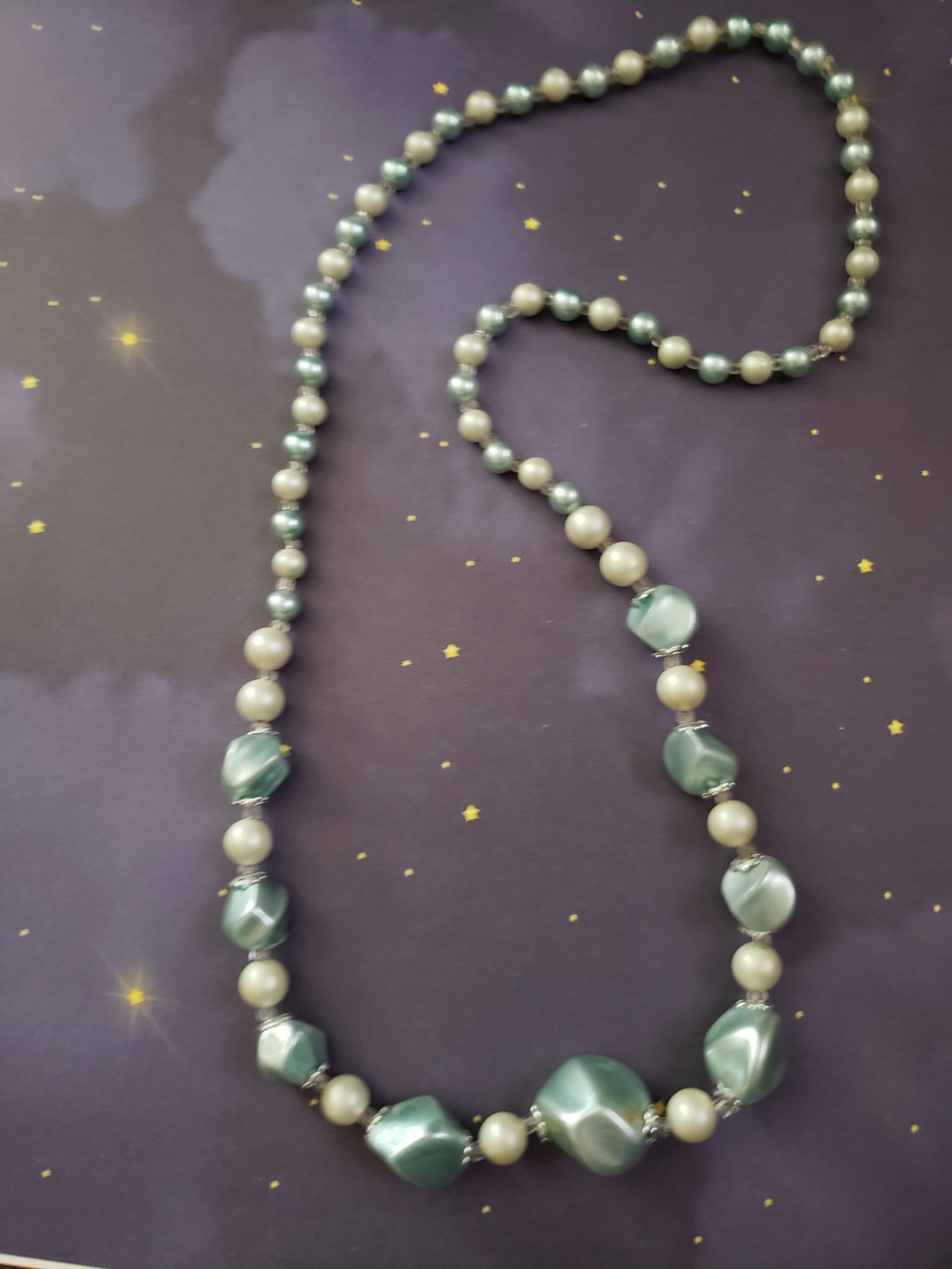 Pretty Soft Green Necklace ~ 20"