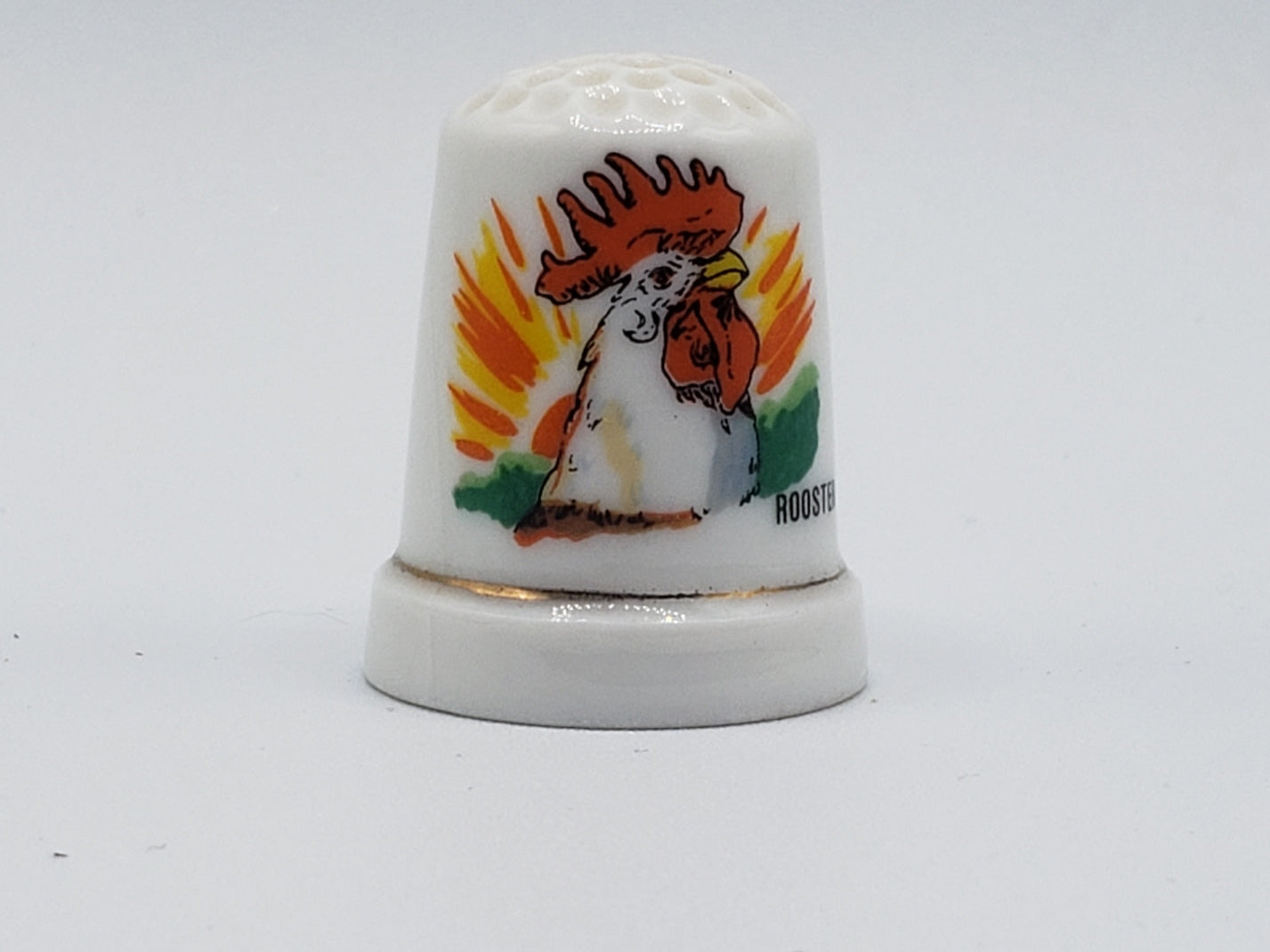 Rooster Thimble - Porcelain