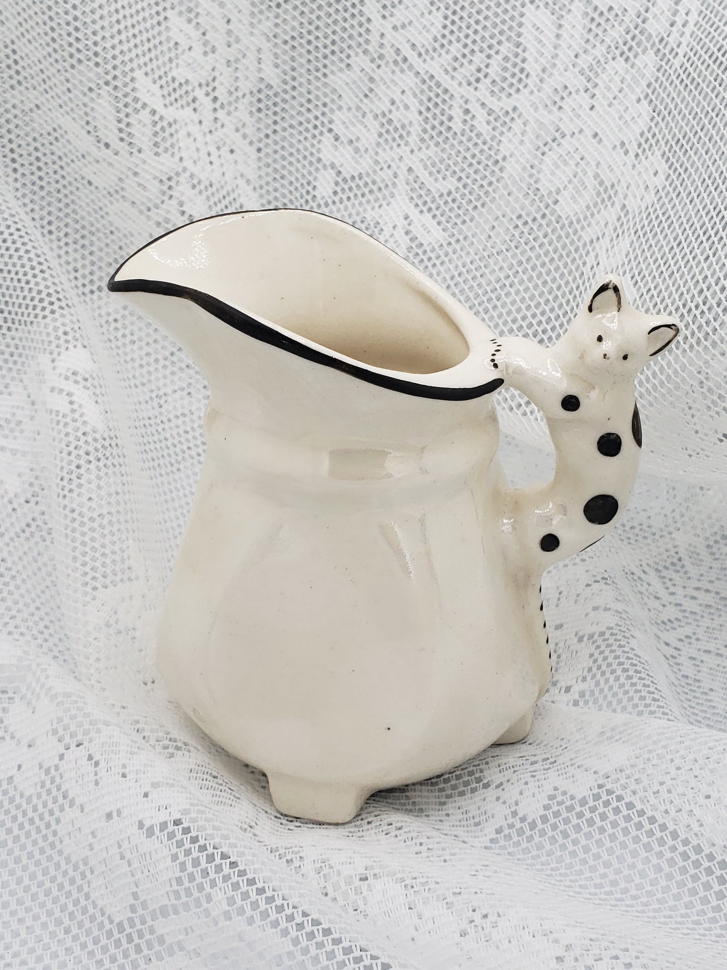 Opalescent Porcelain Creamer Czech Cat