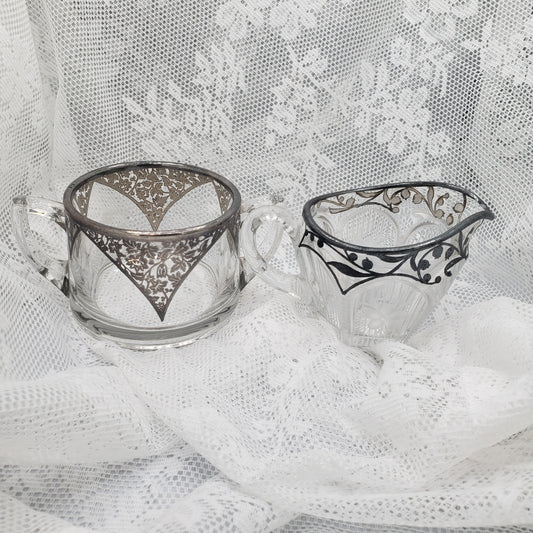 Vintage Sugar and Creamer ~ Not a set ~ Overlaid Silver