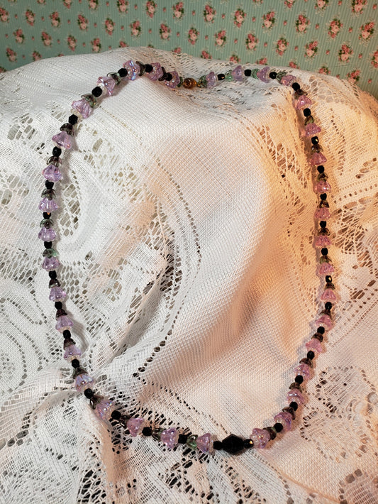20" Glass Necklace ~ Pretty Lavender and Sage